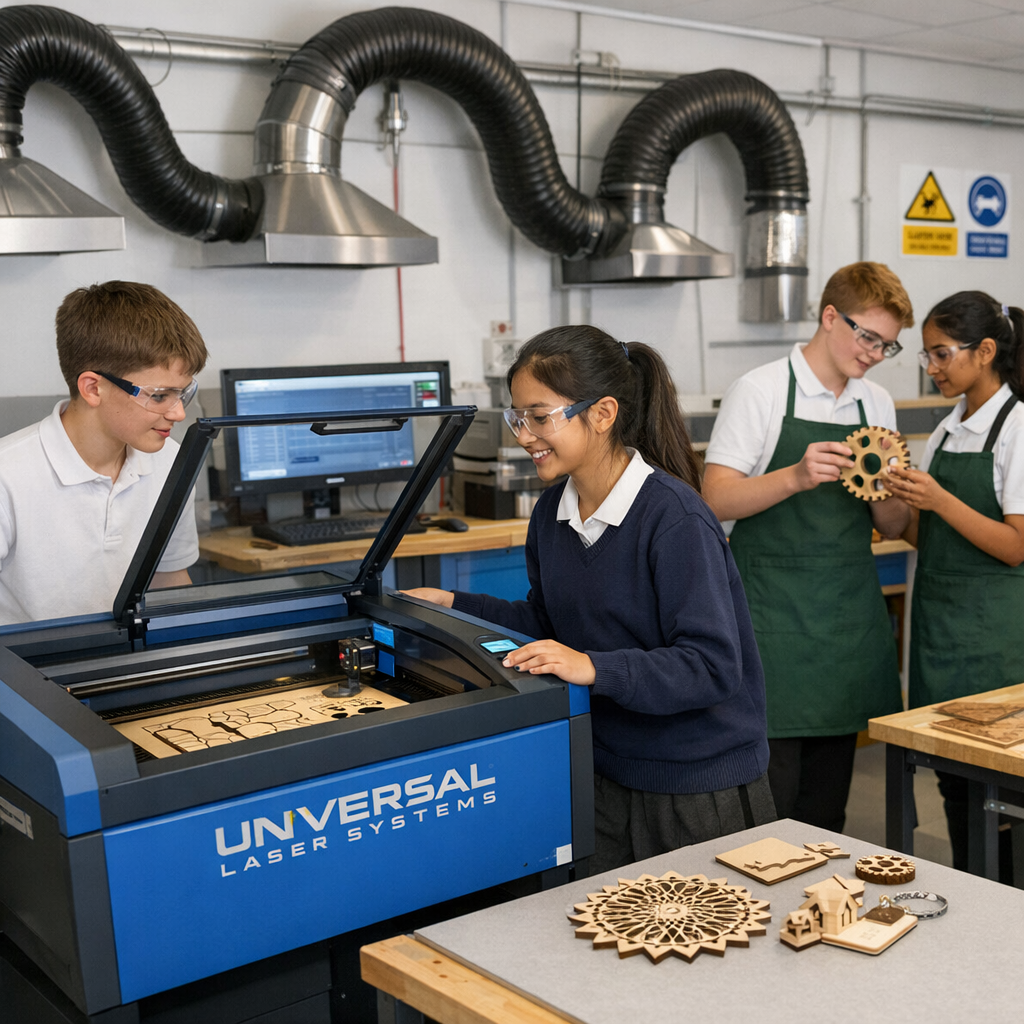 Modern UK School Workshop Precision Laser Design Project